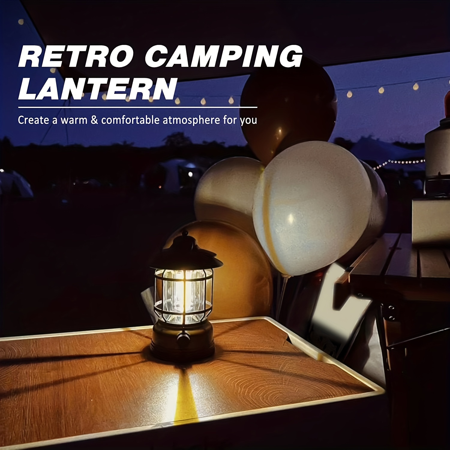 Portable Retro Camping Lantern Hanging Dimmable COB Brightness