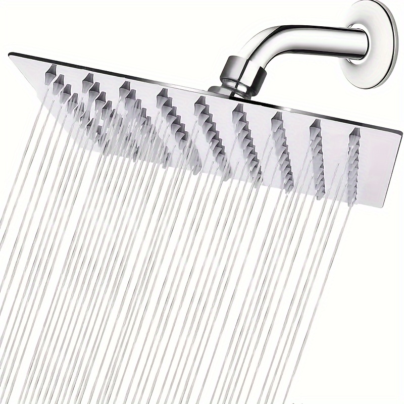 

1pc Stainless Steel Top Spray Shower, Round/saquare Rain Shower Head, Water-saving Shower Top Spray Head, Powerful Overhead Rainfall Shower Head, Bathroom Accessories