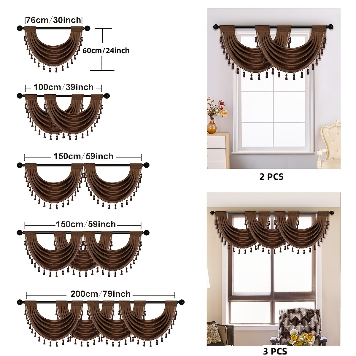 1pc Estilo Europeo Sólido Color Ola Mantel Cortina Cabeza - Temu