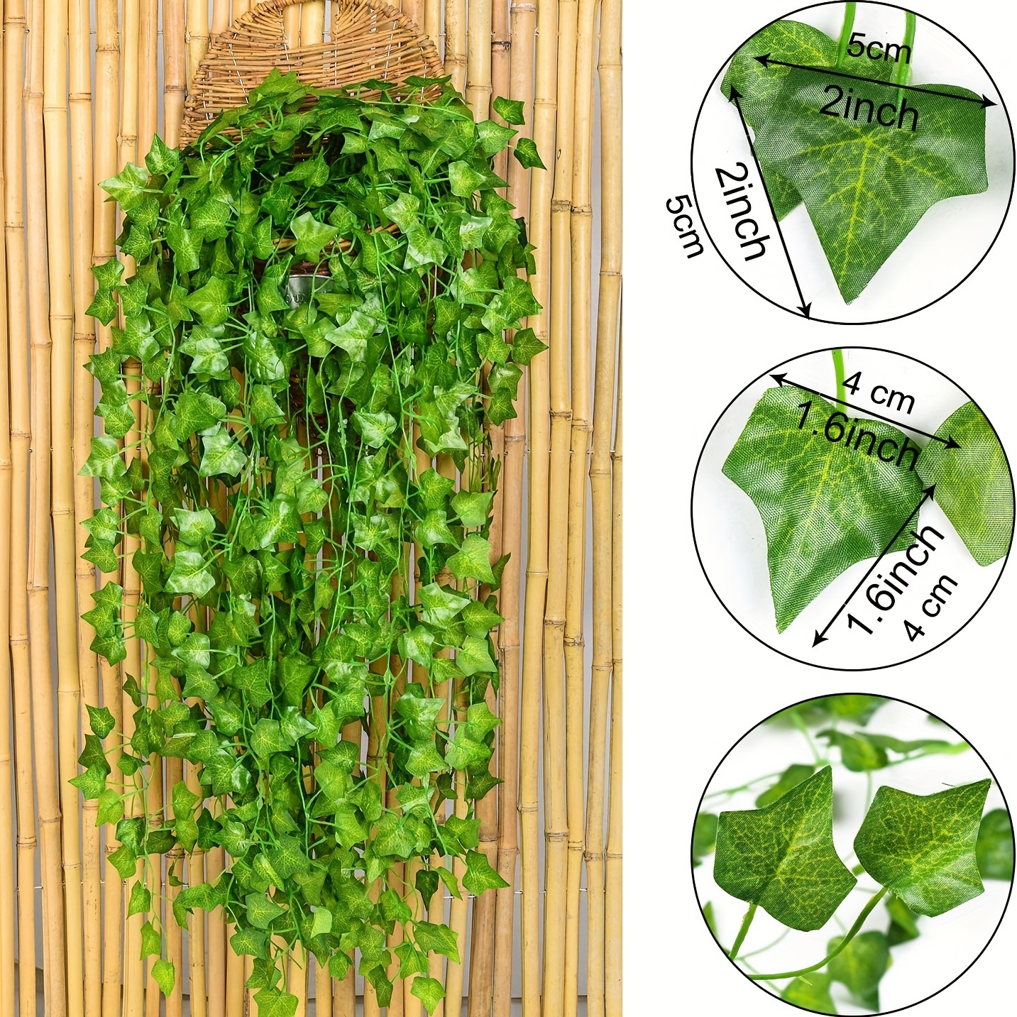 12pcs Fake Vines, Fake Ivy Leaves, Artificial Ivy, Ivy Garland Greenery  Vines For Bedroom Decor, Aesthetic Silk Ivy Vines For Room Wall Decor,  Spring