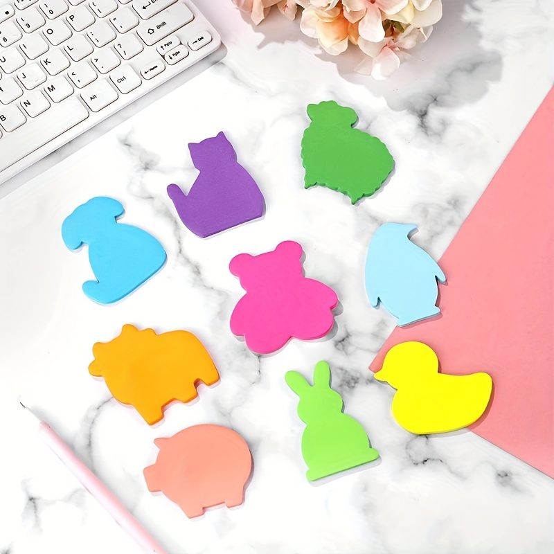 Animal-Shaped Fluorescent Sticky Notes for Creative Messaging