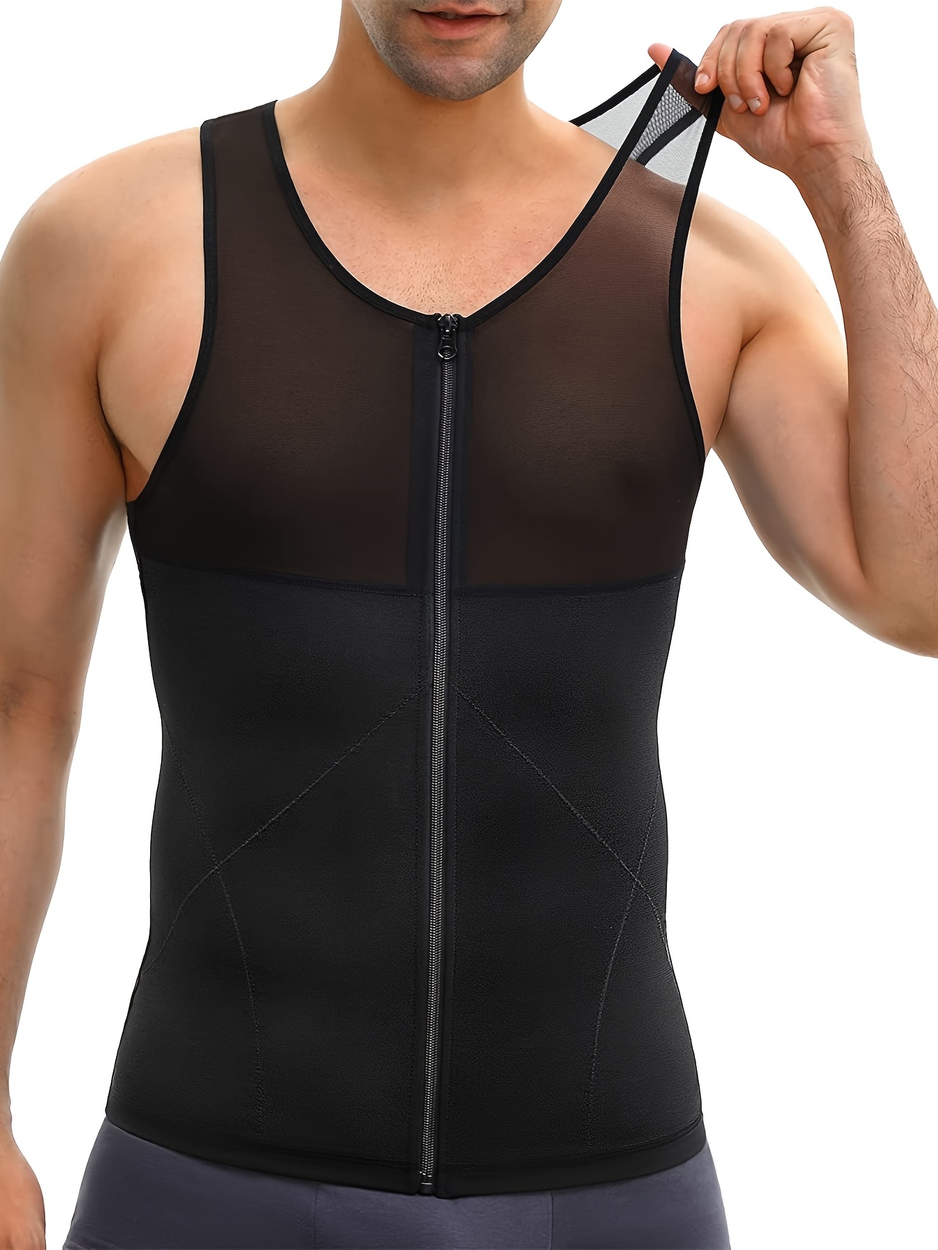 2023 New Version Ionic Shaping Sleeveless Shirt, Ion Shaping Vest, Guys Men  Compression Top, Body Shaper Slimming Vest