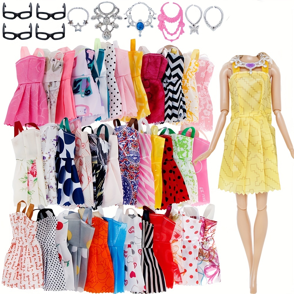 Random Mixed Style Mini Dress + 6pccs Plastic Necklaces + - Temu Canada