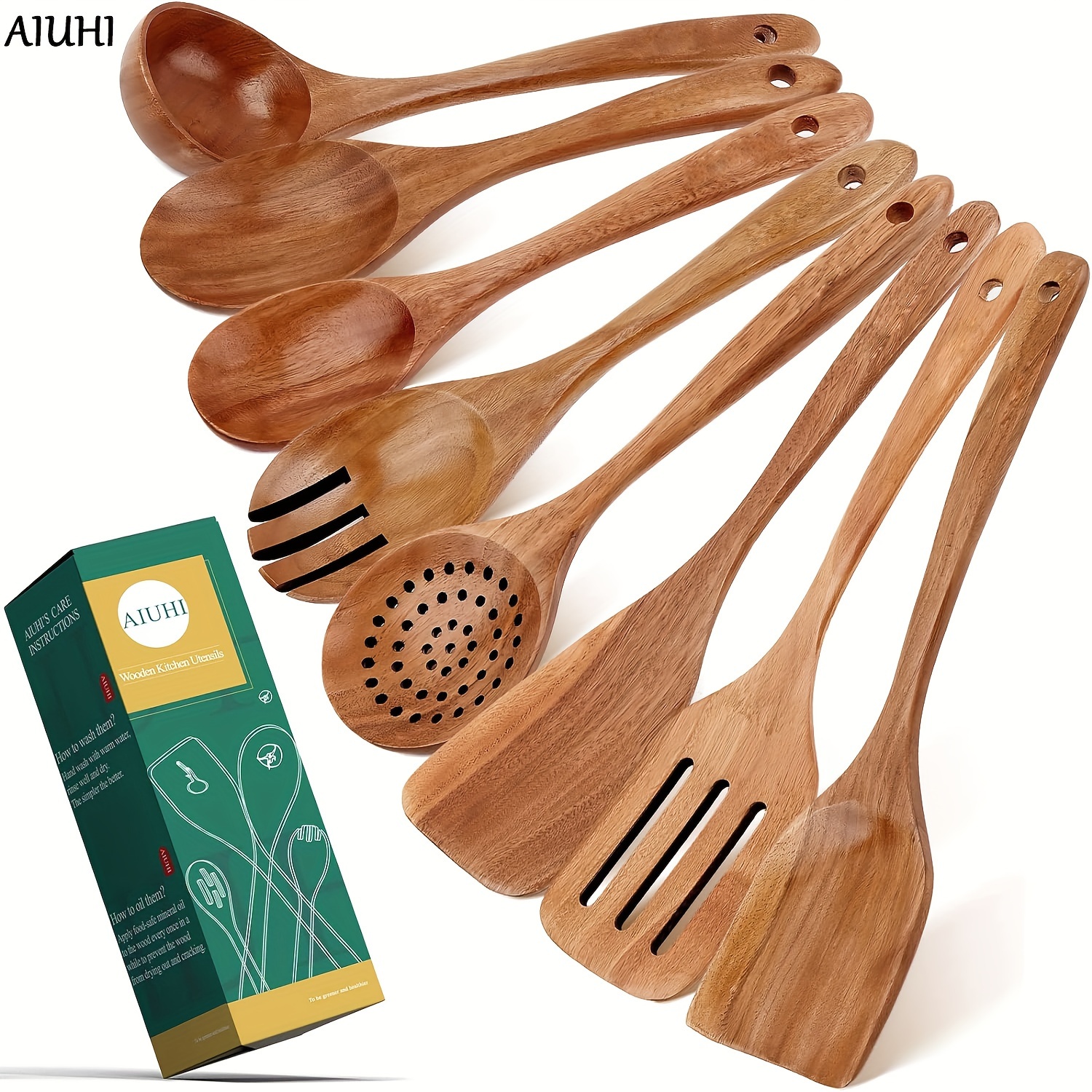 1/7/8pcs Juego Utensilios Cocina Madera Hogar Juego - Temu Chile