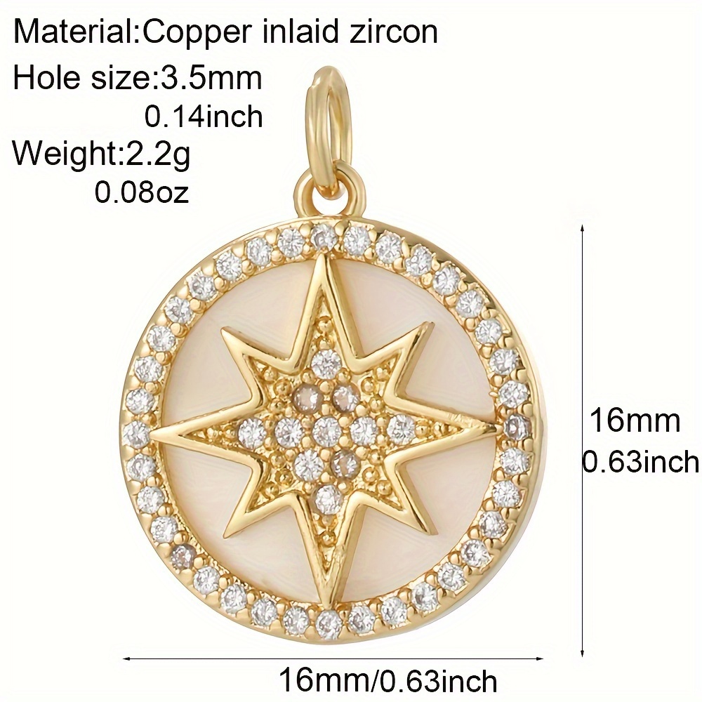 18k Golden Plated Copper Pendants Heart Star Moon Angel Wing - Temu