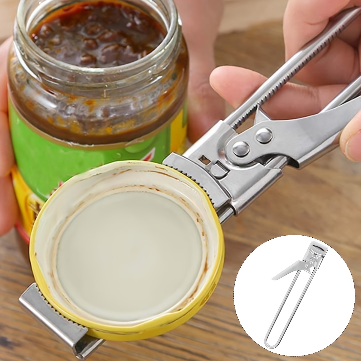 Adjustable Multifunctional Can Opener,Hand Jar Lid Opener,Stainless Steel  Handheld Can Opener,Bottle Opener Kitchen Gadgets,small plus size 