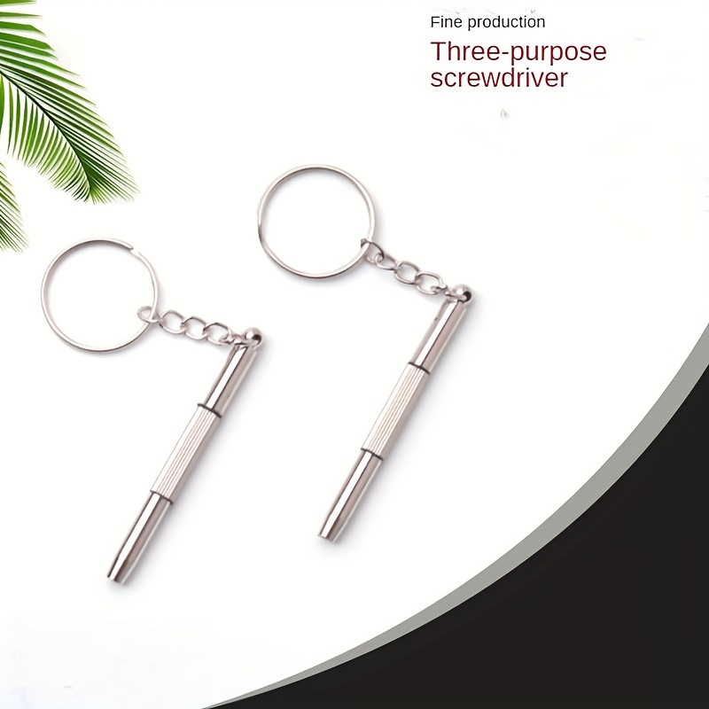 Stainless Steel Eyeglass Repair Screwdriver Keychain Tool Kit