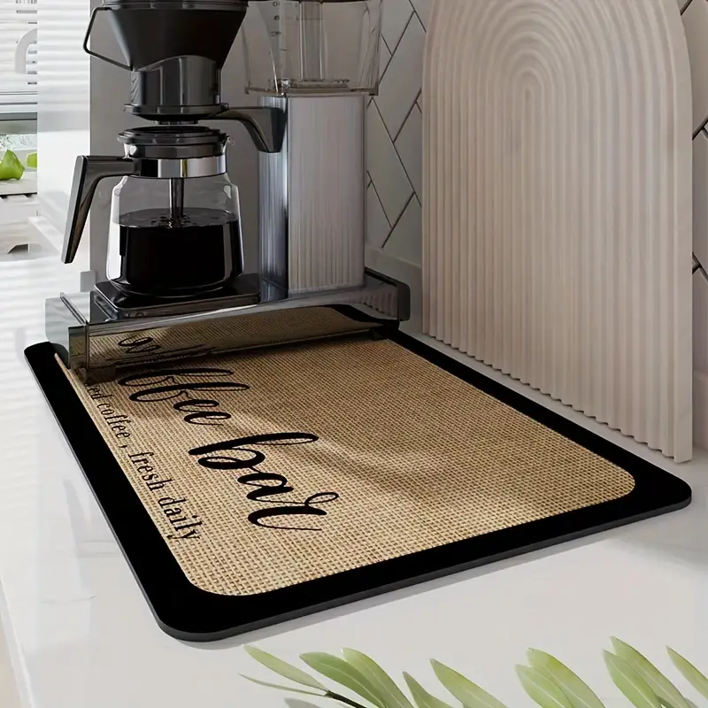 Coffee Mat, Super Absorbent Quick Dry Dish Drying Mat For Kitchen Counter  Coffee Bar Accessories, Coffee Decor - Temu