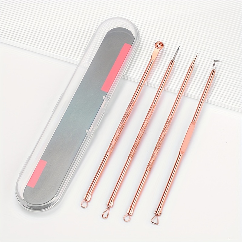 4pcs/Set Acne Removal Needle Stainless Steel Pimple Blackhead Remover Tool  Blemish Face Skin Care Beauty Facial Pore Cleaner