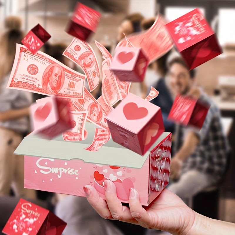 allshope Surprise Box Gift Box, Surprise Gift Box Explosion for Money  Creativity Folding Bouncing Red Envelope Gift Box 