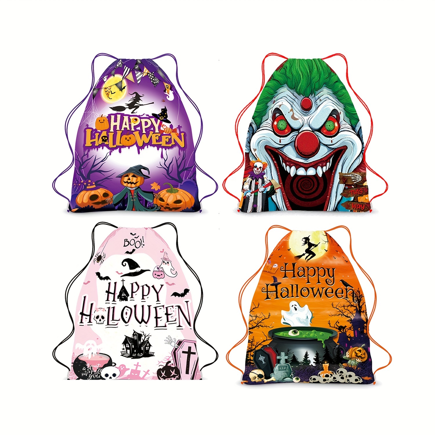 Halloween Drawstring Backpack Portable Storage Bag