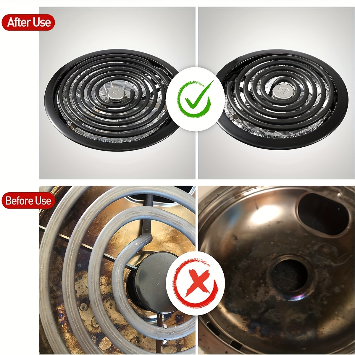 Round Electric Stove Burner Coversdisposable Stove Top Aluminum Foil Bib  Liners, To Keep Kitchen Range Clean From Oil And Food Drips - Temu