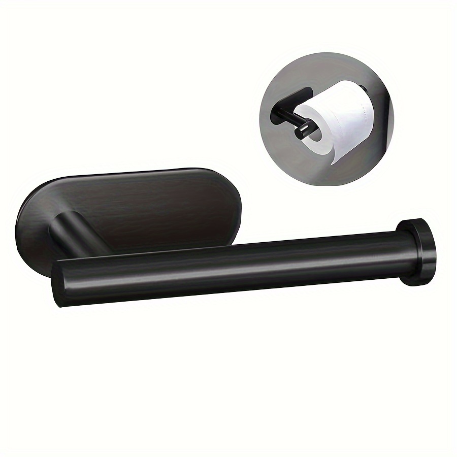 Adhesive Toilet Paper Holder, Brushed Toilet Roll Holder Stick On Wall For  Bathroom, Sus 304 Stainless Steel - Temu