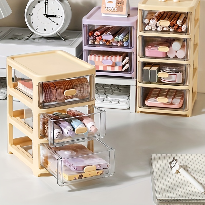 at Home Plastic 5-Compartment Clear Drawer Organizer