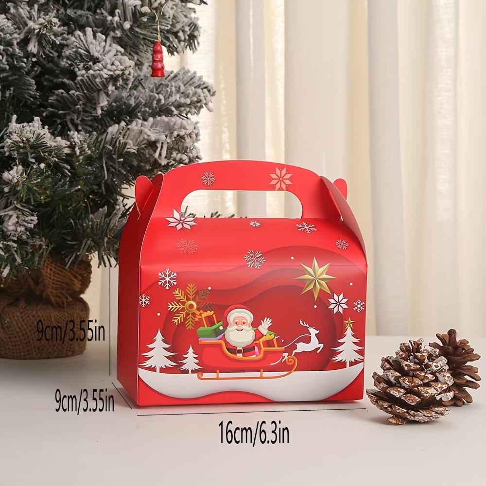 Christmas Decorations 1pc Christmas Gift Box for Children with Santa Claus & Christmas Tree Design Can Hold Cookies, Candy and Other Small Gifts