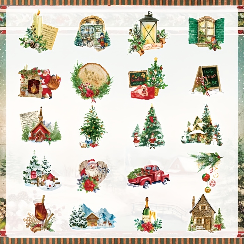  Tofficu 4 Sets Christmas Diary Stickers Seasonal Planner  Stickers DIY Hand Account Stickers Holiday Scrapbook Stickers Washi Tape  Stickers Xmas Journal Decal Paper Material Paste Self Made : Office Products