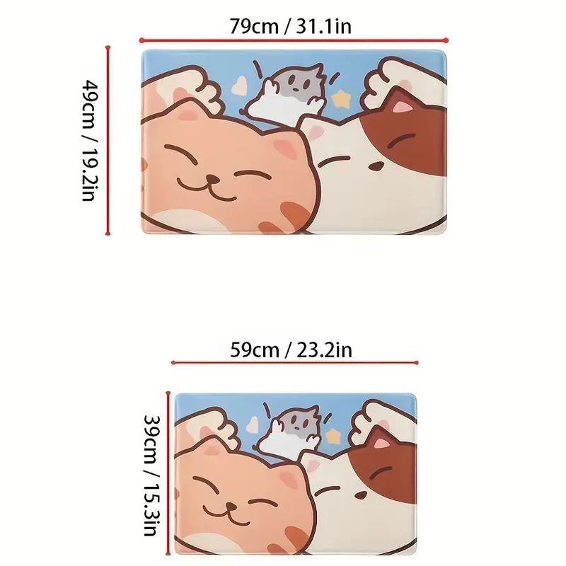1pc cartoon bath rugs non slip polyester patterned machine washable floor mat indoor mat floor mat home decor room decor details 2