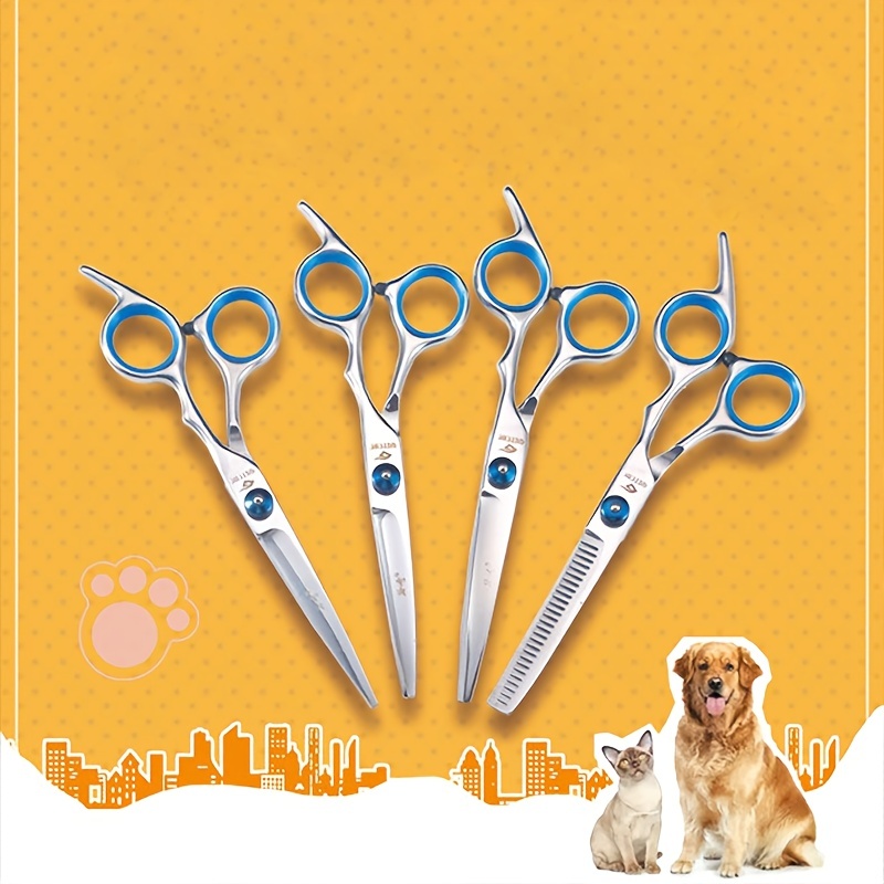 Pet Grooming Set Pet Dog Hair Shear Scissors Pet Hair Comb - Temu