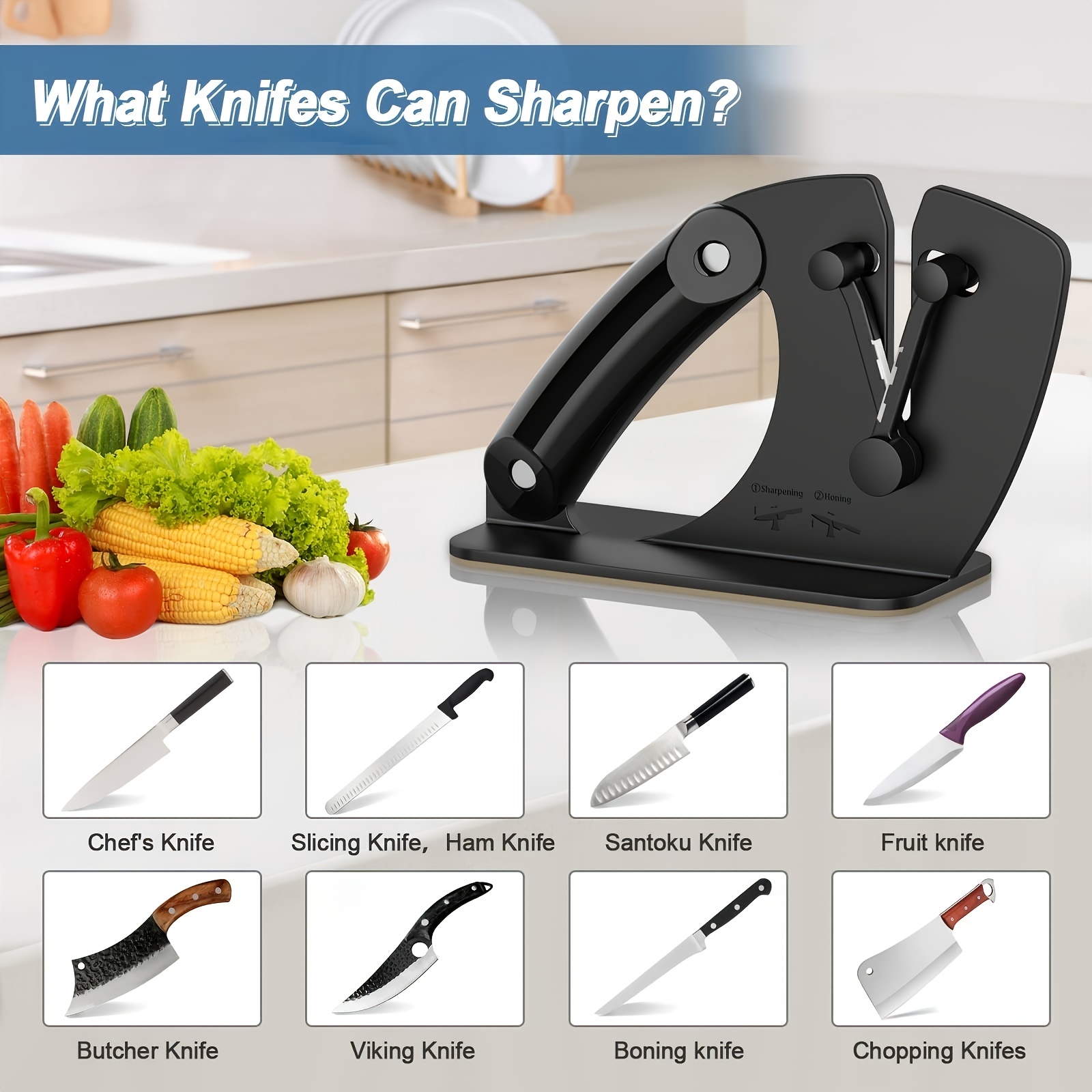 Premium Knife Sharpener With Ergonomic Handle Restore Dull - Temu