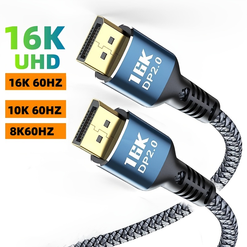 DisplayPort 2.0 to DP Cable 16K@60Hz 8K@120Hz 4K@240Hz HDR HDCP2.3 for PC  Nvidia