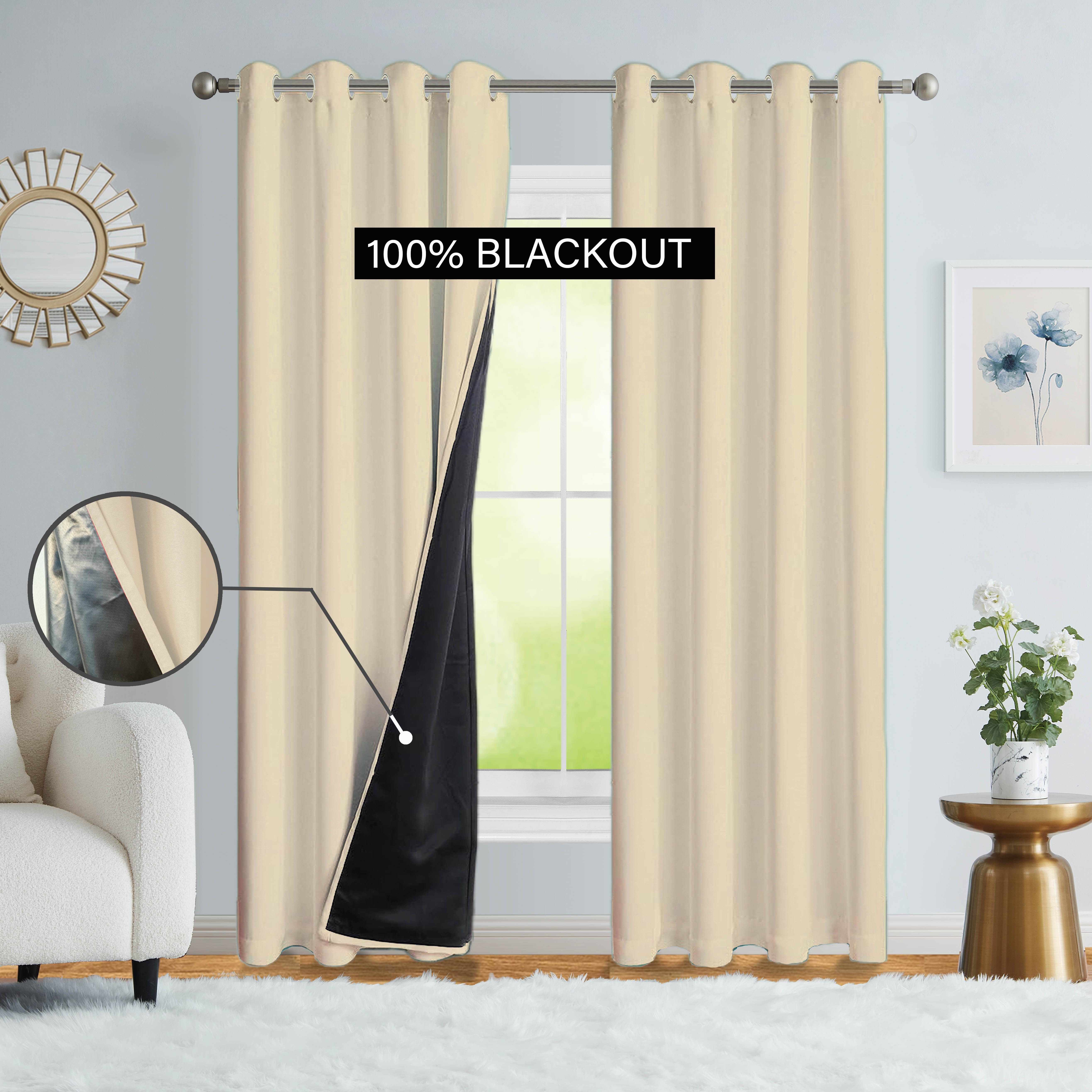 

1panel Blackout Grommet Curtain Summer Thin Curtain Portable For Bedroom, Office, Kitchen, Living Room, Study, And Home Decor