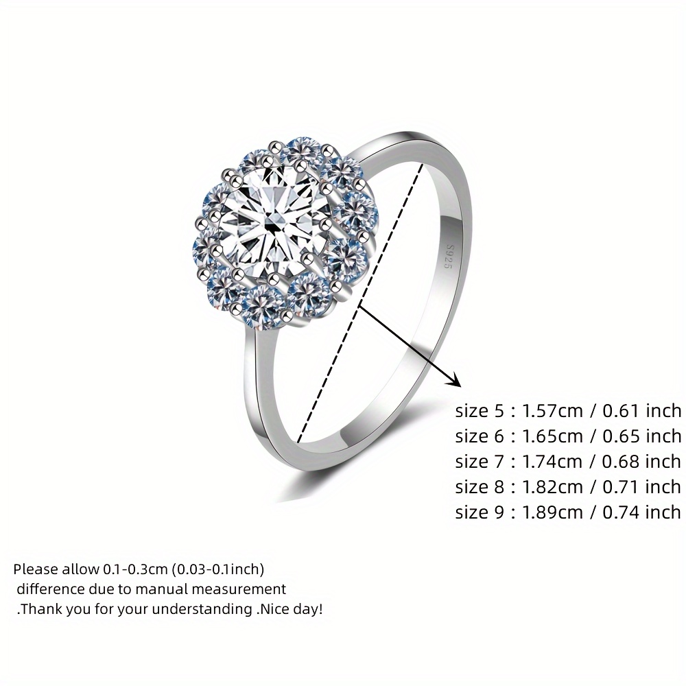 3pcs 1ct moissanite ring 1ct 2 moissanite earrings 925 sterling silver jewelry set engagement wedding accessories with certificate and gift box details 9