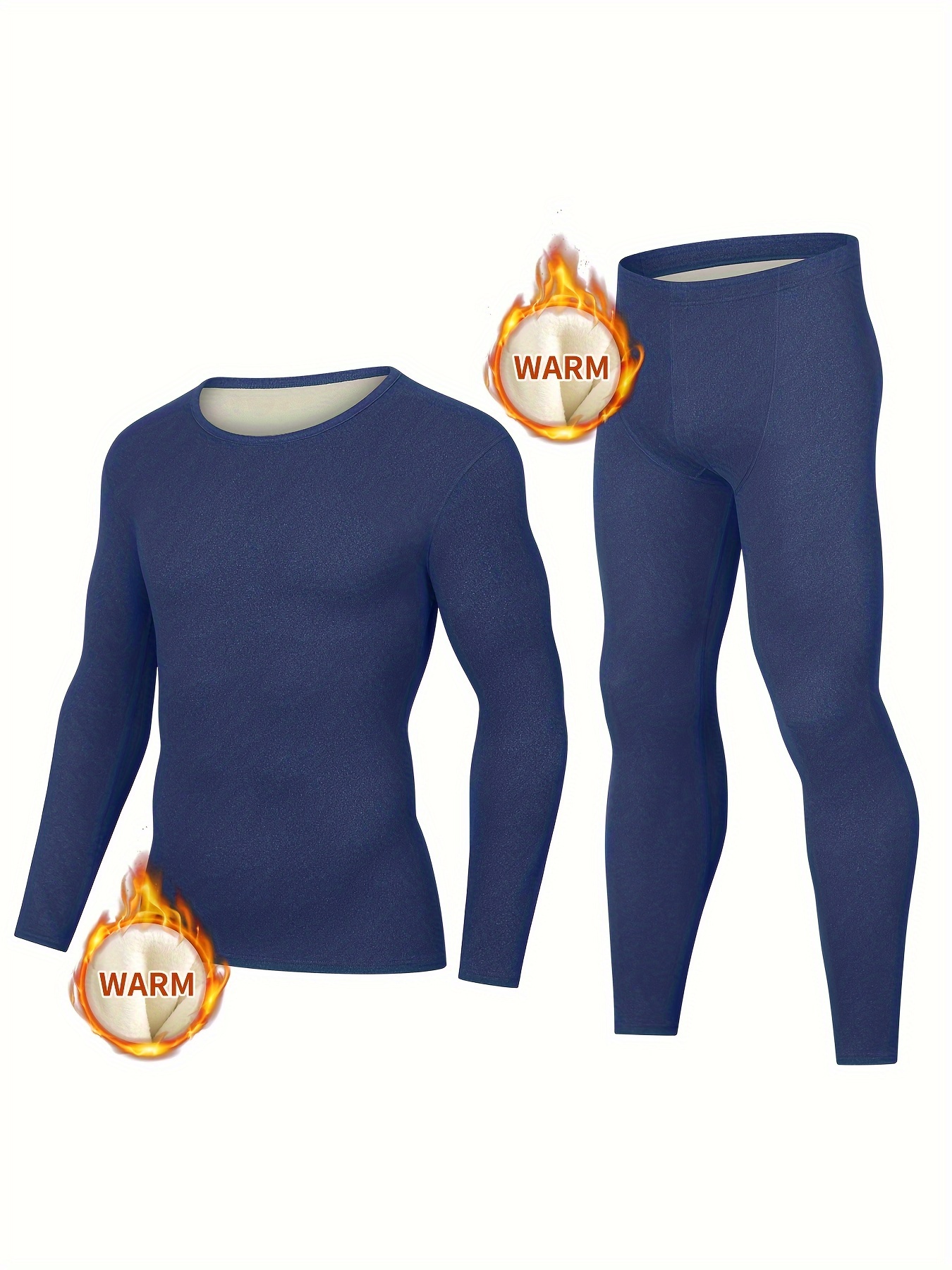 Men's Thermal Underwear Set, Thickened Soft Fleece Cold-proof Autumn Winter  Clothing, Base Layer Set, Long Sleeve Tops & Leggings Pants