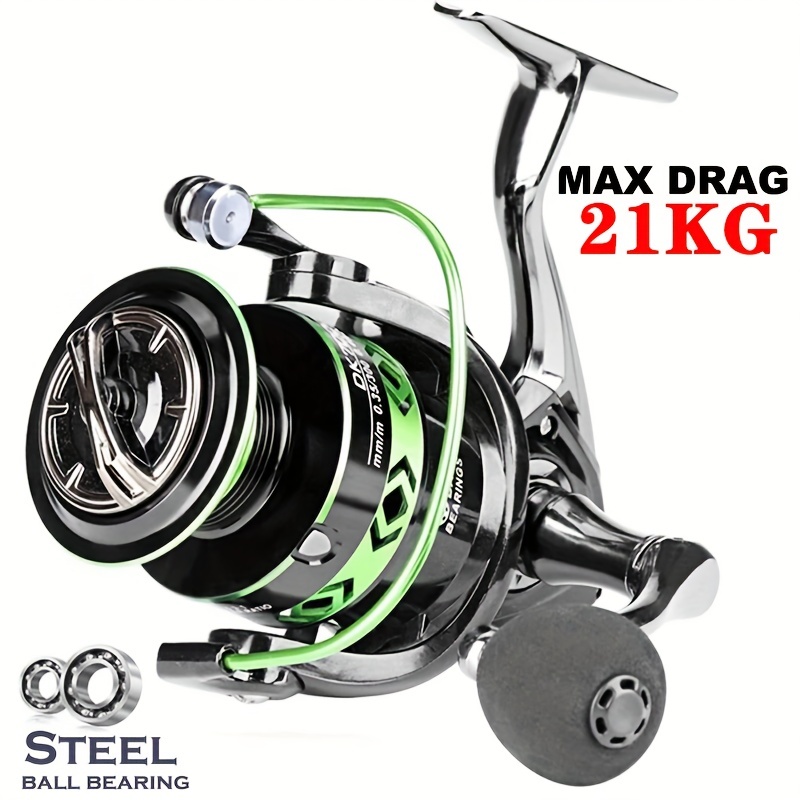 1pc High-Performance Aluminium Alloy Spinning Fishing Reel with 21kg Max  Drag - Ideal for Carp and Saltwater Fishing