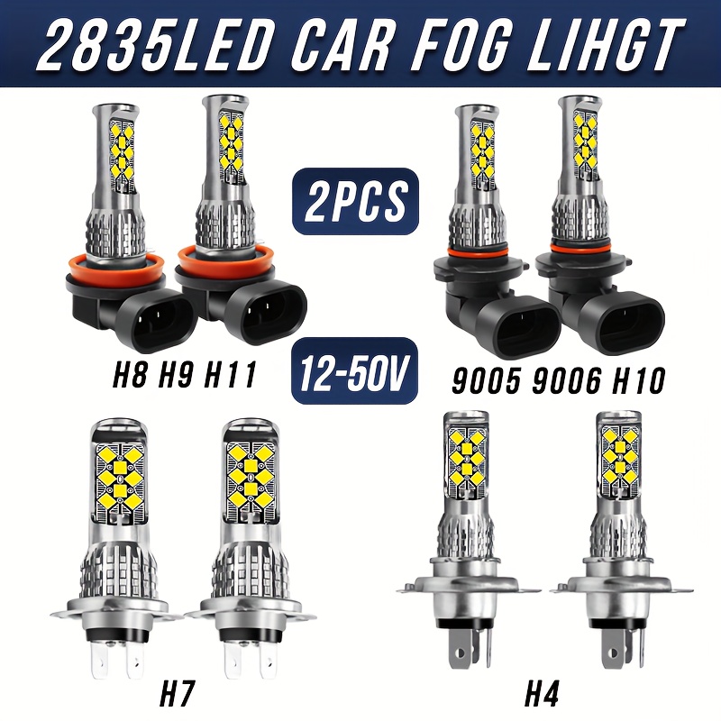 Comprar 2 uds H8 H11 bombilla LED H16 JP 9005 HB3 9006 HB4 lámpara Led  luces antiniebla de coche súper brillantes luz de conducción diurna 12V  6000K blanco