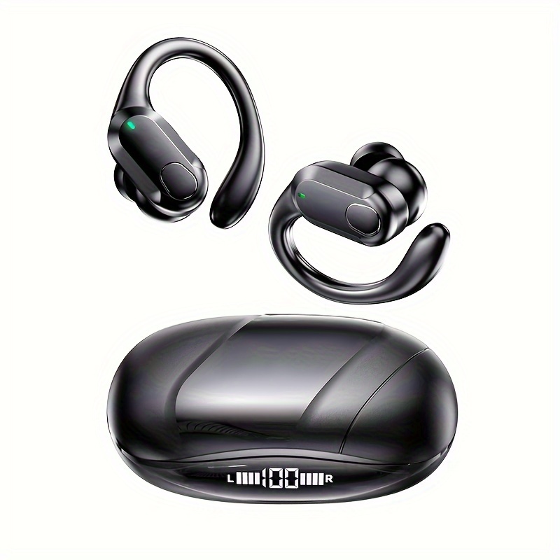 Auriculares inalámbricos, auriculares intrauditivos Bluetooth 5.3 con  pantalla de alimentación LED, auriculares de sonido estéreo con micrófono