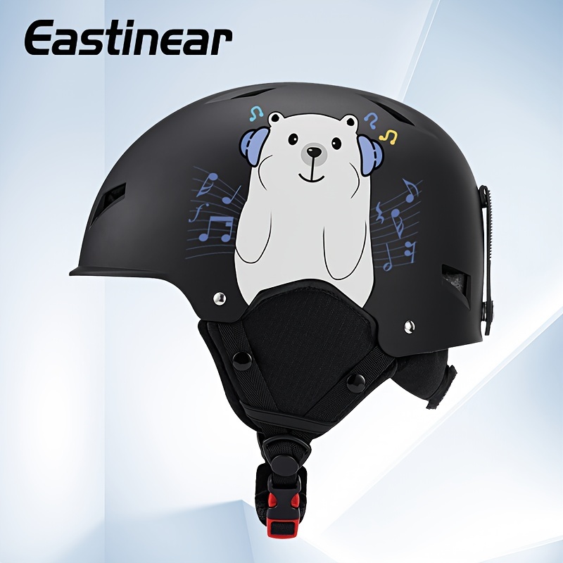 Casco de esquí para hombre / mujer y niños, equipo de casco de snowboard  para adultos de monopatín de seguridad moldeado integralmente[Negro2 / M]