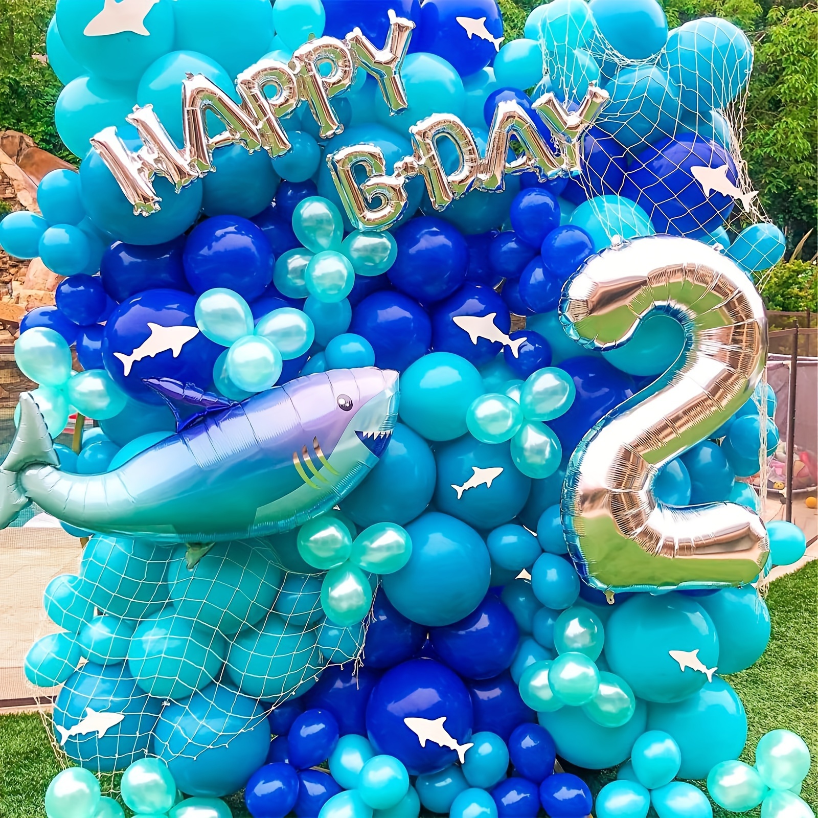 Blue Baby Shark Party Balloon Arch Kit - Balloon Garland Kit