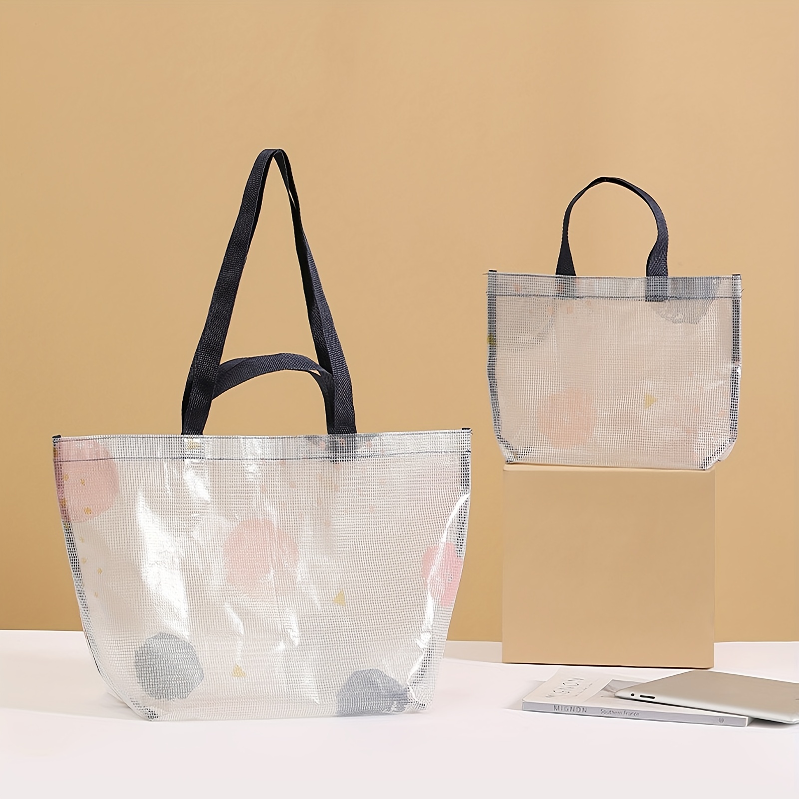 Fashion Women Clear PVC Plastic Tote Bag for Party Gift and