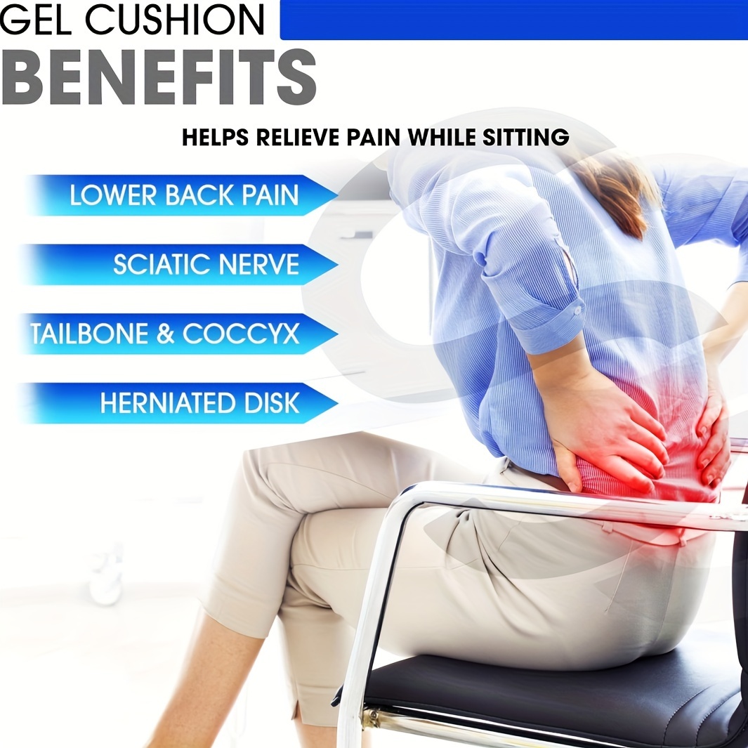 Gel Seat Cushion For Long Sitting (thick Extra Large) - Temu
