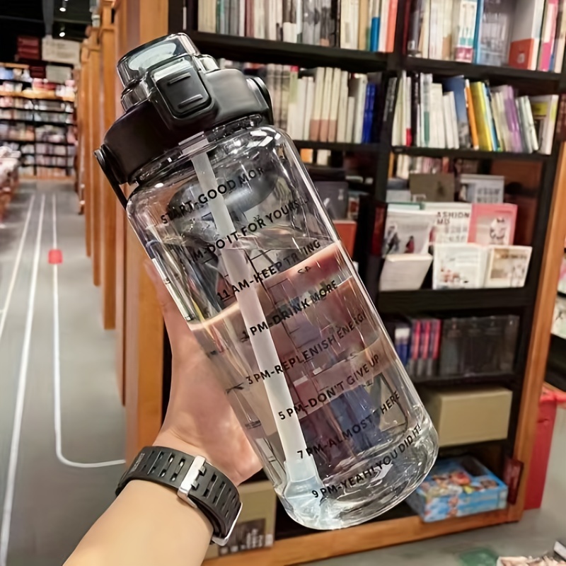 2l Portable Large Capacity Water Bottles Fitness Water Jug With Time Marker