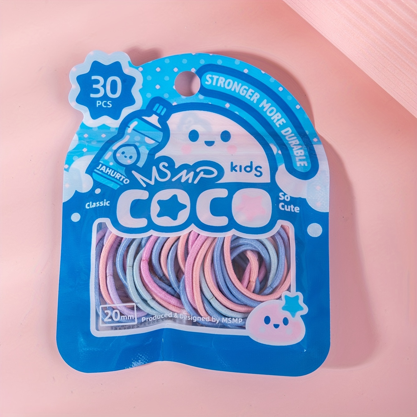 1bag Coco Series Elastic Hair Bands For Kids, Candy Colors, Approximately  30pcs