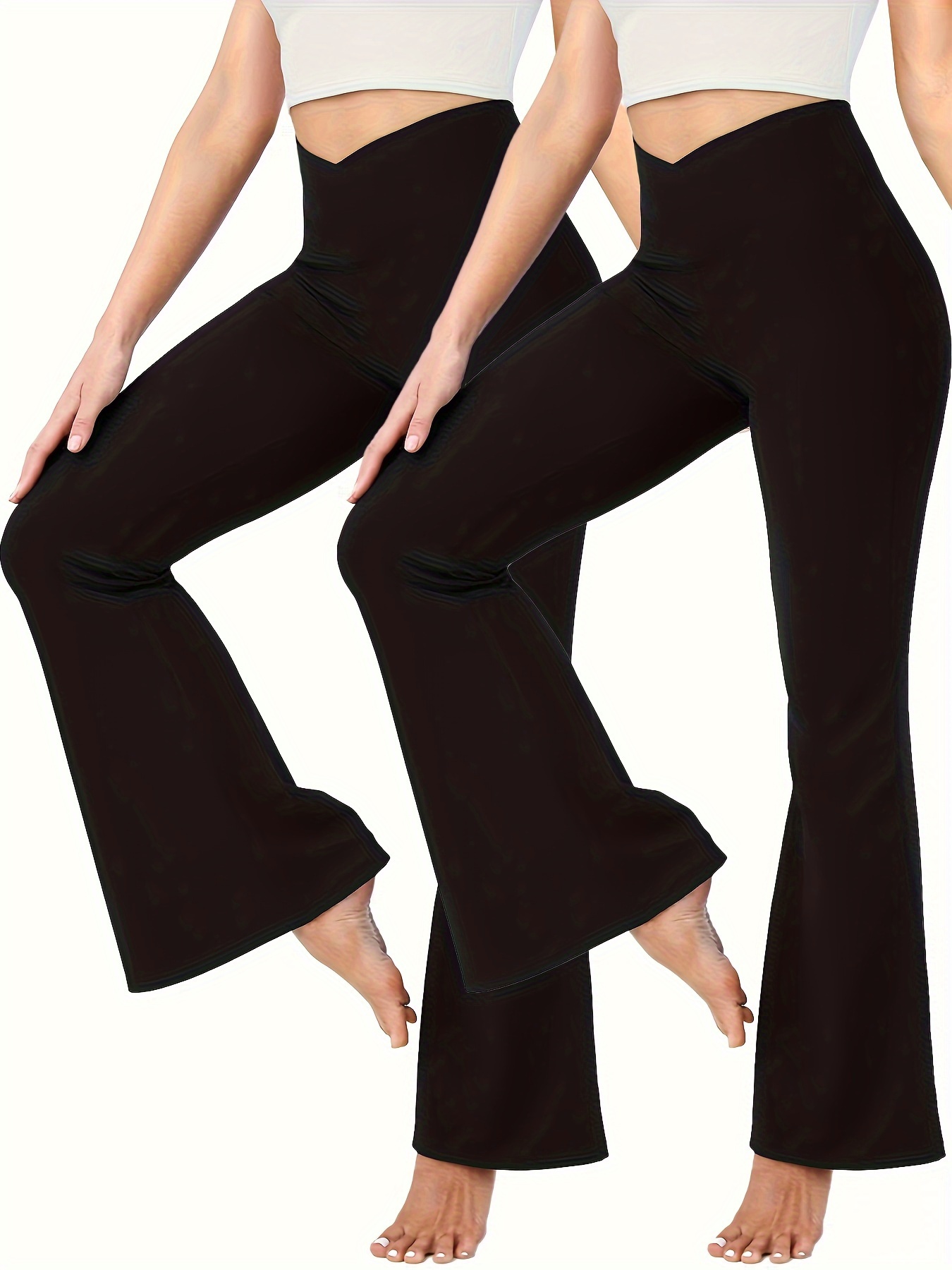 We Fleece Women's Casual Bootleg Yoga Pants - Flare Leggings for Women High  Waisted V Crossover Workout Pants - China Pants and Workout Pants price