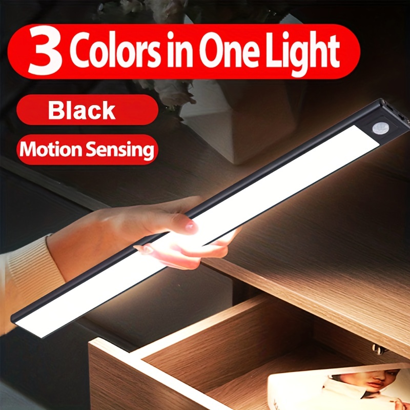 1 Luz Led Sensor Movimiento Iluminación Ultrafina Recargable - Temu
