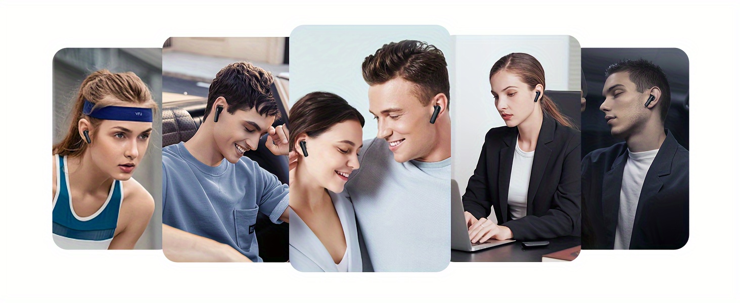 Fones de ouvido sem fio TWS com microfone de redução de ruído integrado e display de energia LED, estojo de carregamento, fones de ouvido estéreo com graves, chamada nítida_voghion.com