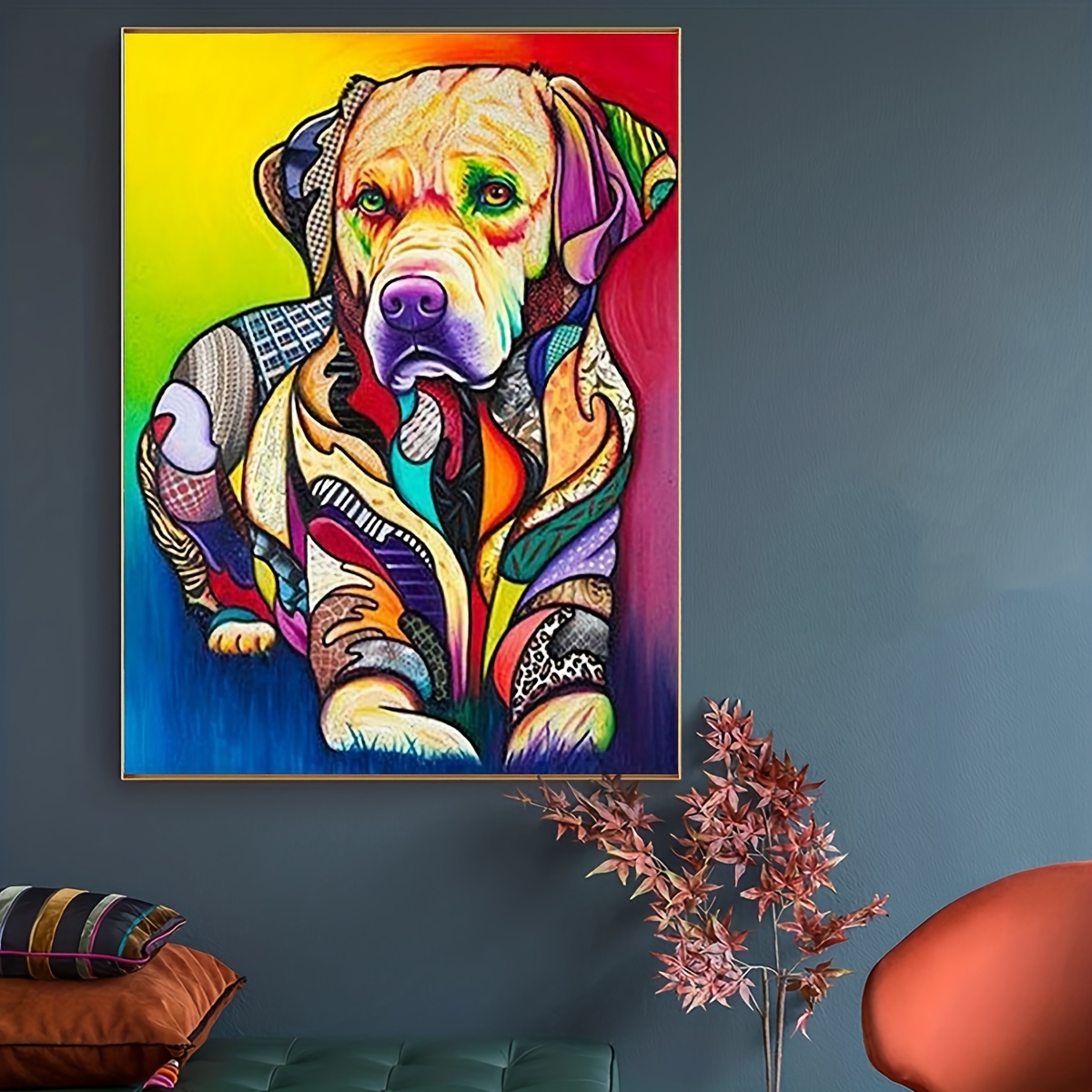 Diy 5d Diamond Painting Kit Cute Dog Painting Wall Art Decor - Temu