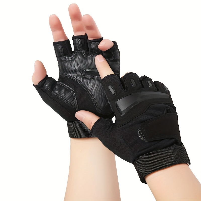 Four Seasons Driving Goat Leather Half Finger Gloves Women's Thin Unlined  Fashion Hollow Rivets Motorcycle Riding Fingerless