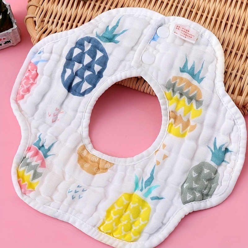 Infant Toddler Cotton Gauze Petal Bib, Absorbent Feeding Bib