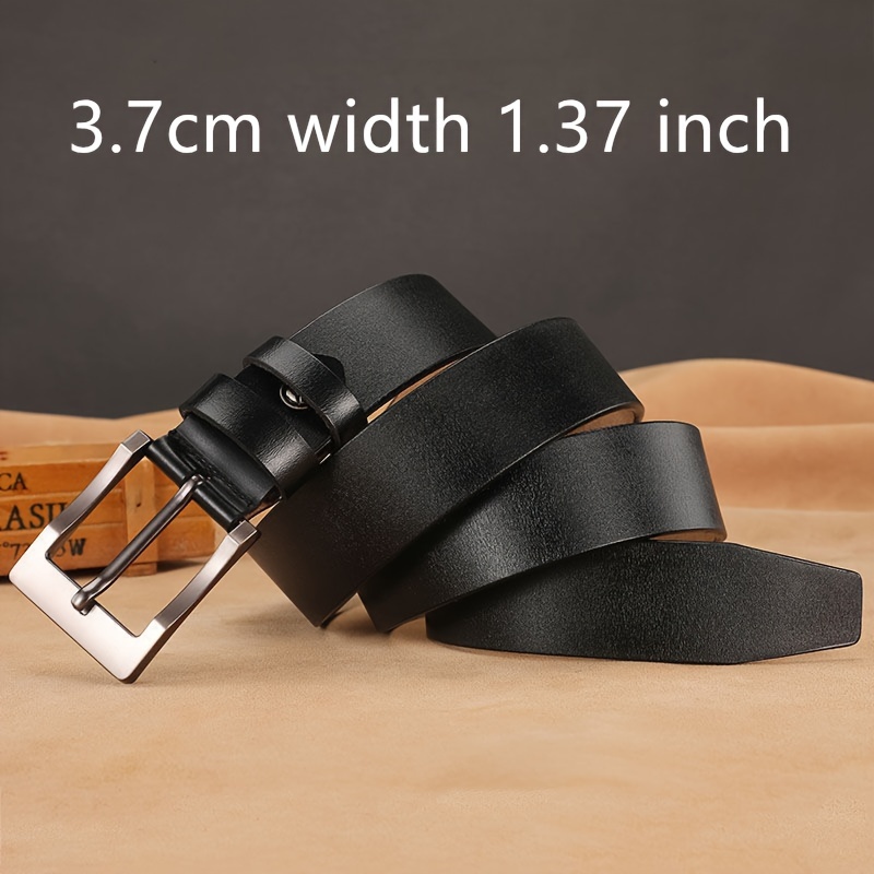 Leather Cowhide Large Needle Buckle Belt Men's Accessories
