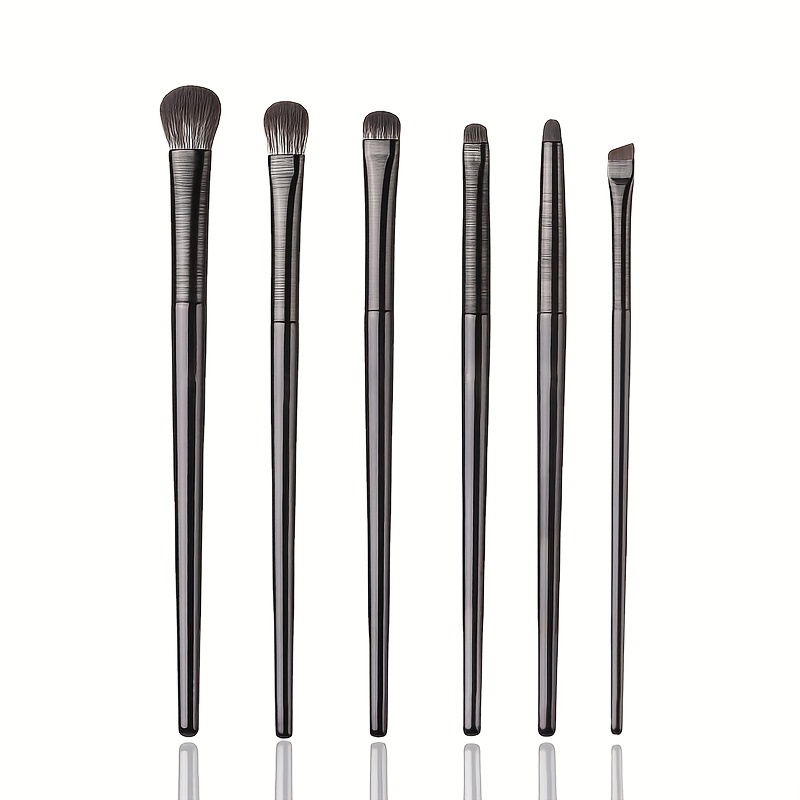 

6pcs Soft Synthetic Eye Makeup Brushes Set For Eyeshadow, Blending, Eyebrow, And Eyeliner - Perfect For Professional And At-home Use