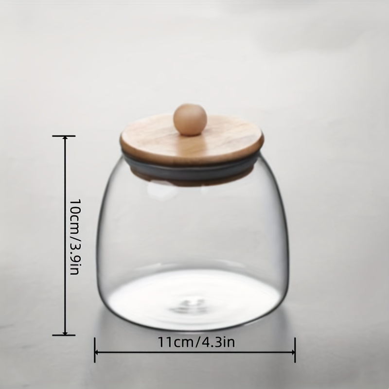 High Borosilicate Glass Bamboo And Wood Lid Glass Storage - Temu