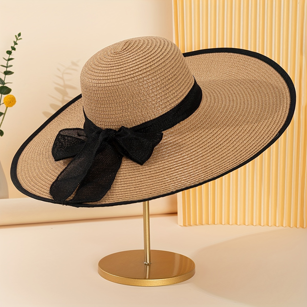 Women's Fashion Large Brim Sun Protection Visor Straw Hat - Temu