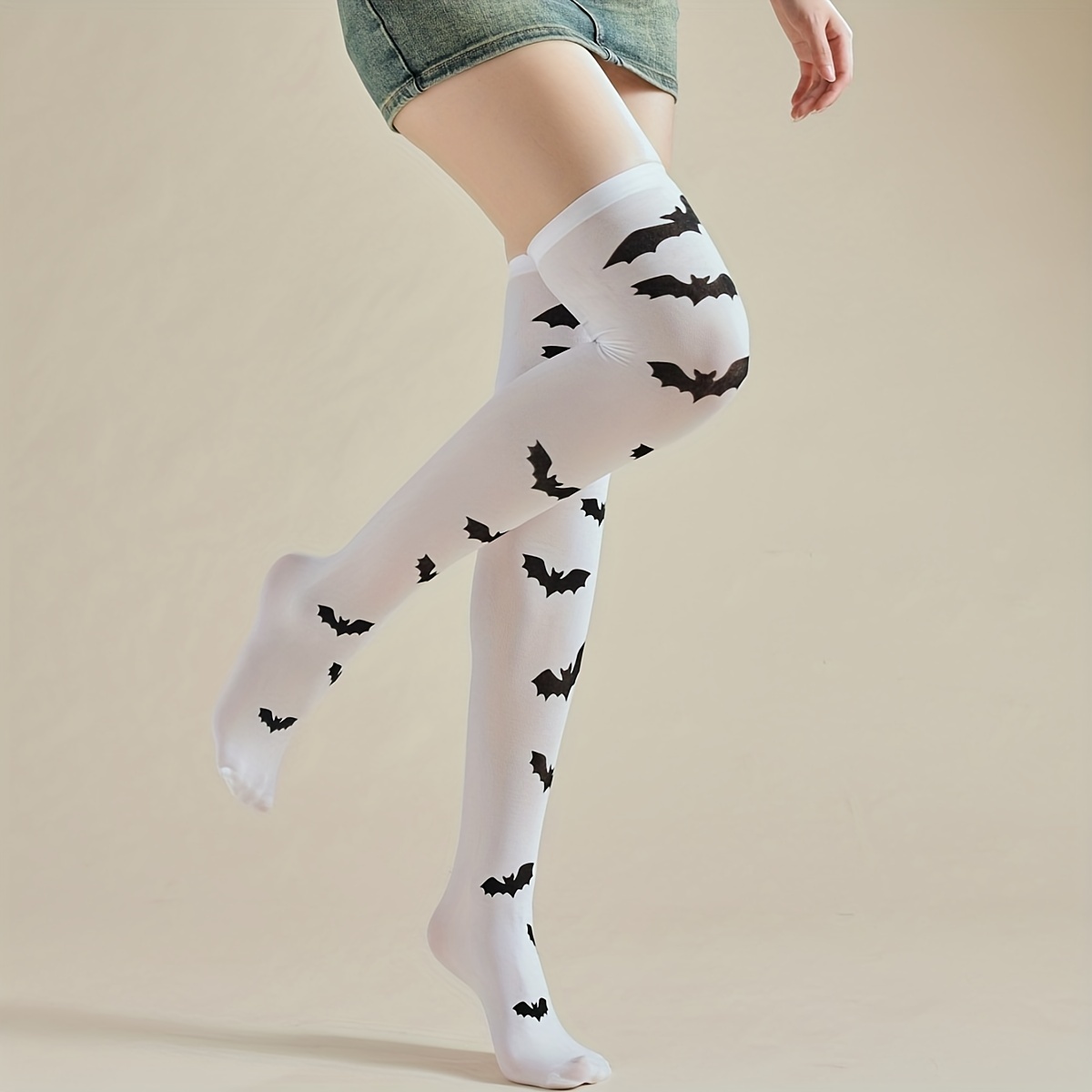 Striped Thigh High Socks, Cosplay Halloween Over The Knee Socks, Women's  Stockings & Hosiery - Temu