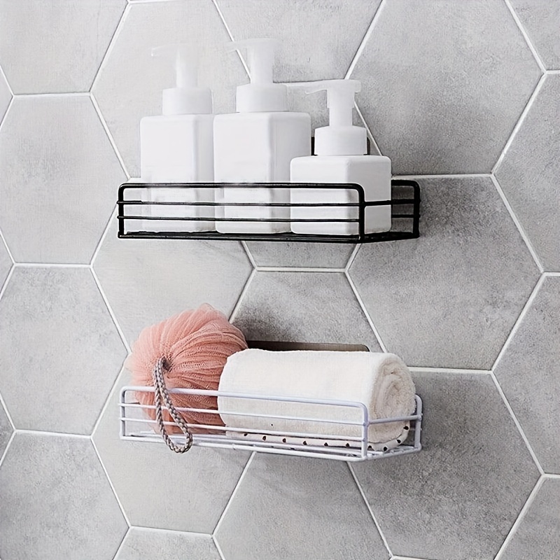 Pack of 6 Multipurpose Plastic Kitchen Bathroom Wall Corner Shelf with  Strong Magic Sticker Shower Rack