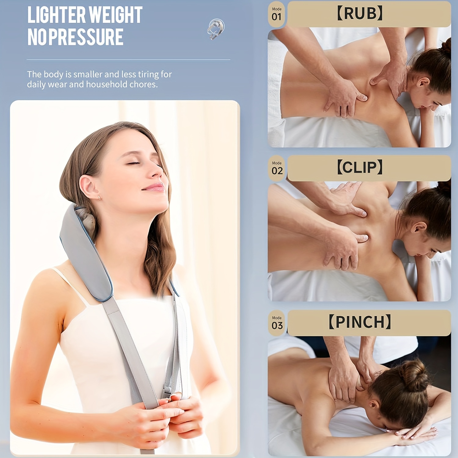 Neck Back Massager Neck Shoulder Massager With Heat Electric - Temu