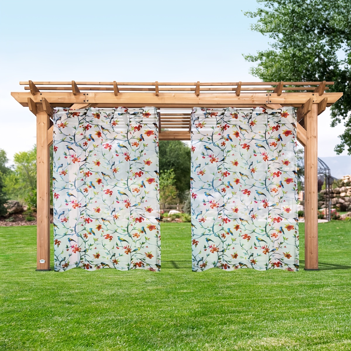 1 Stück Outdoor vorhang Wasserdichter Vorhang Blumendruck - Temu
